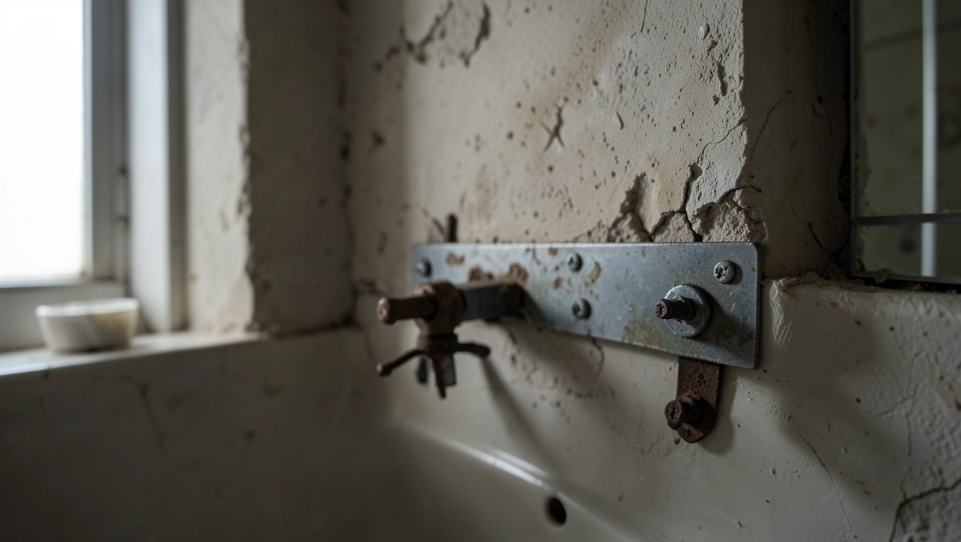 mocowanie umywalki do ściany starego typu