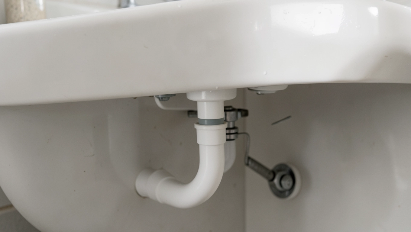montaż syfonu umywalki z korkiem automatycznym