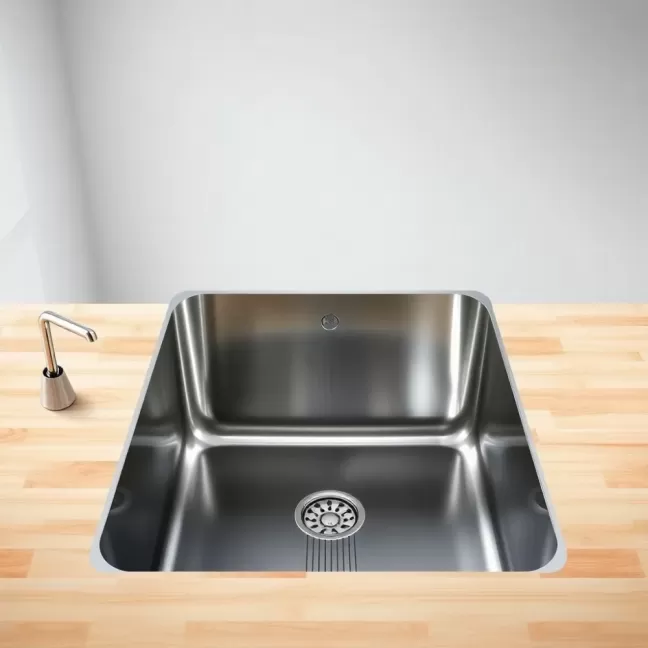 Duży zlewozmywak jednokomorowy z ociekaczem