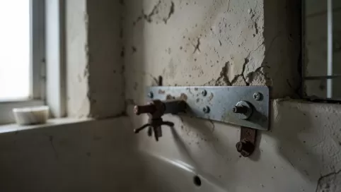 mocowanie umywalki do ściany starego typu