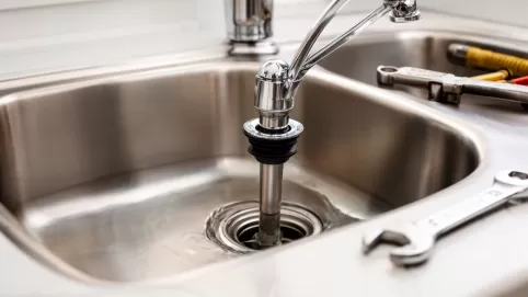 montaż korka automatycznego w zlewozmywaku