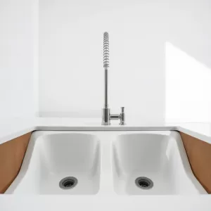 Montaż syfonu zlewozmywaka dwukomorowego Franke