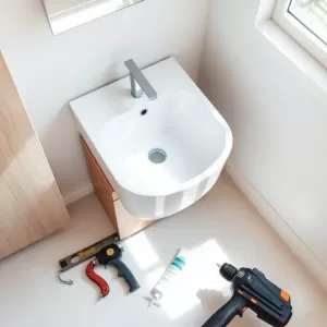 Montaż umywalki z szafką