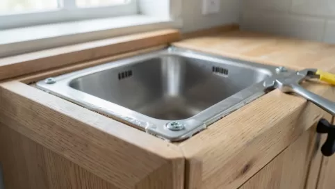 montaż zlewozmywaka nakładanego na szafkę cena