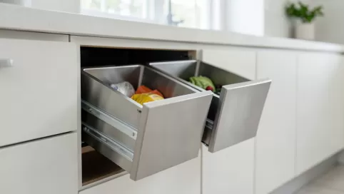 Wysuwane kosze na śmieci pod zlewozmywak 80