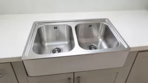 zlewozmywak dwukomorowy nakładany na szafkę 80x60