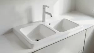 zlewozmywak dwukomorowy nakładany na szafkę 80x60 ceramiczny