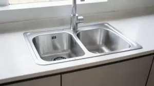 zlewozmywak dwukomorowy nakładany na szafkę 80x60 z ociekaczem