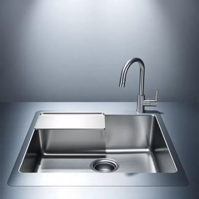 Zlewozmywak jednokomorowy z ociekaczem i bateria Franke